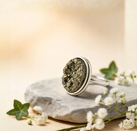 Screenshot_4 Pyrite Stone Ring Attract Money Wealth Fast - Image 1